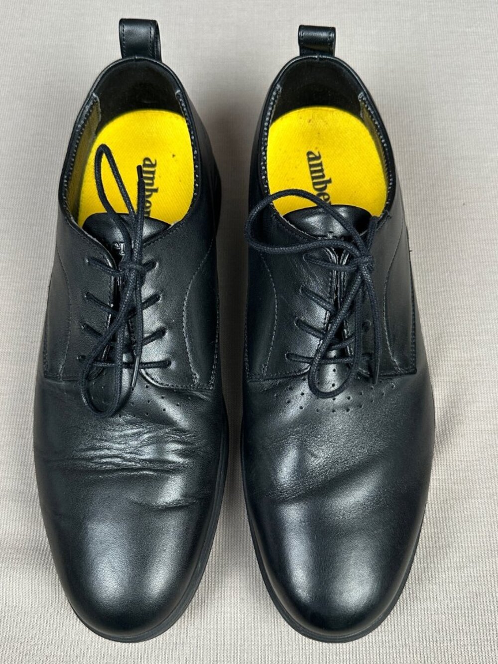 Amberjack The Original Men's Dress Shoes Black Leather US 11 Wide Portugal